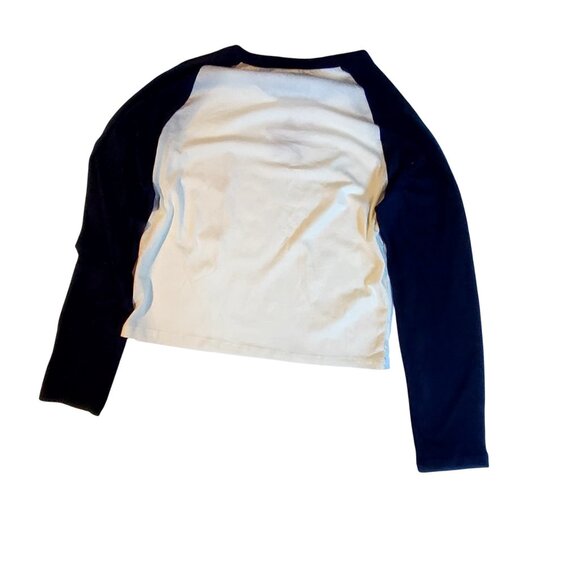 Modernlux Raglan Tee XXL White/Navy Star Print Crew neckline Cotton/Polyester - Picture 2 of 7